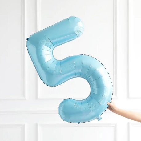 34 İNÇ MAVİ 5 FOLYO RAKAM BALON 