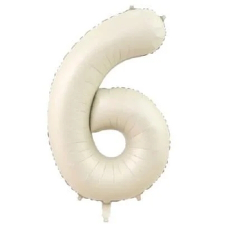 34 İNÇ KREM 6 FOLYO RAKAM BALON 