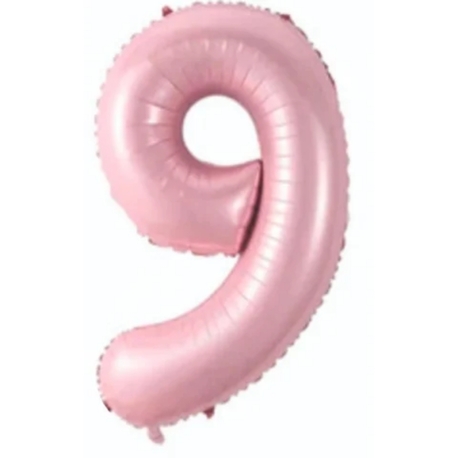 34 İNÇ  PEMBE 9 FOLYO RAKAM BALON 