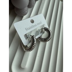 Çelik Halka Küpe Silver Renk