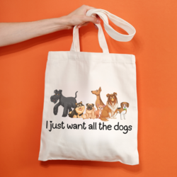köpek desenli tote çanta