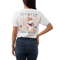 dog mom social club desenli tişört