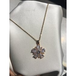 kristal görünümlü çelik kolye