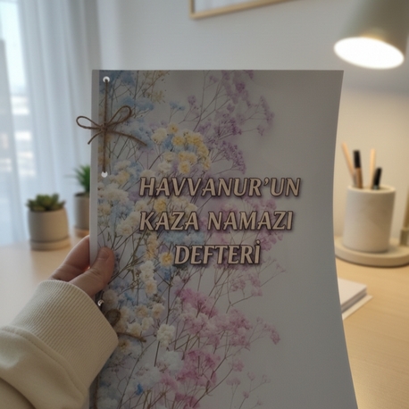 isme özel 1 senelik kaza namazı defteri 