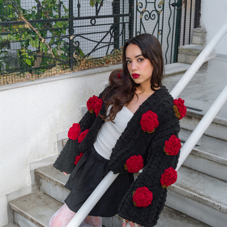 Burgundy Rose Hırka 