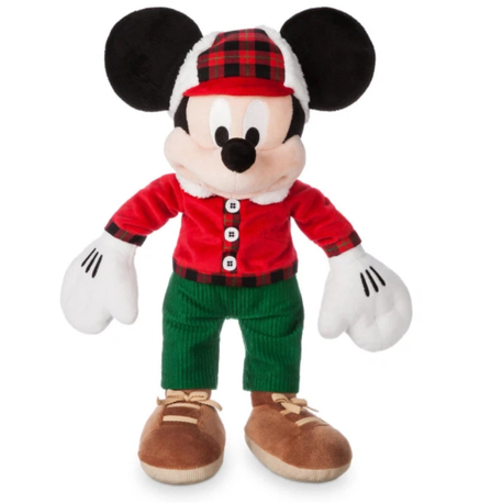Disney Store Mickey Mouse Plush 2017 Christmas Lumberjack