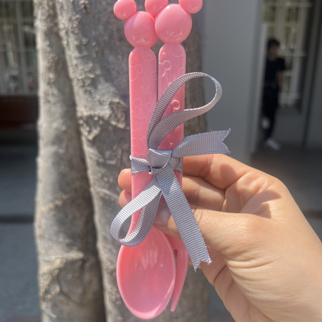 Mickey Pembe Çatal Kaşık Takımı