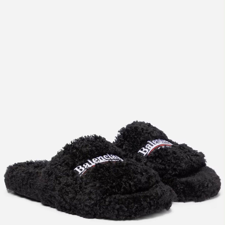 BALENCİAGA SLİDES FUR BLACK