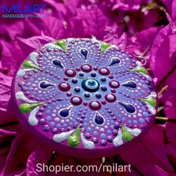 Fuşya Dot mandala anahtarlık