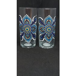 Elde boyanmış Rakı Bardağı ( 1 çift)