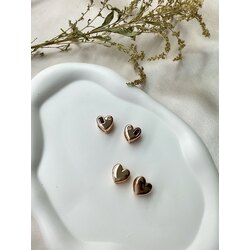 Özel seri çift yönlü kalp küpe