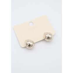 Zirkon taşlı gold top küpe