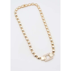 Marka model gold zirkon taşlı kolye 