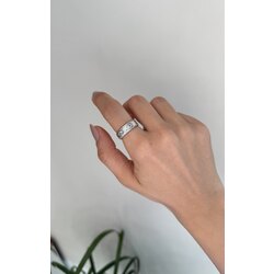 Lacivert beyaz zirkon taşlı ayarlanabilir yüzük
