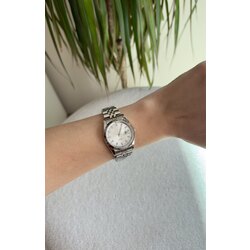 Beyaz kadran silver çelik unisex saat