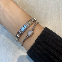 Zirkon taşlı silver kalp Pandora charm bileklik