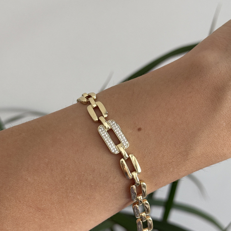 Özel seri 14k gold renk zirkon taşlı bileklik 