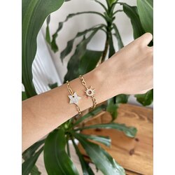Vip 14k gold rengi büyük yıldız model zirkon taşlı bileklik