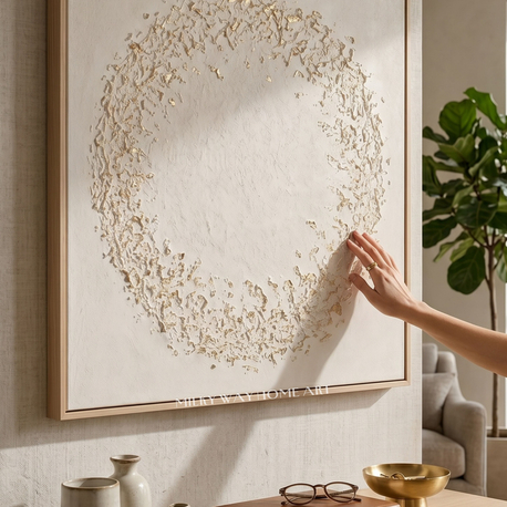 IVORY WREATH RÖLYEF DOKULU TABLO 