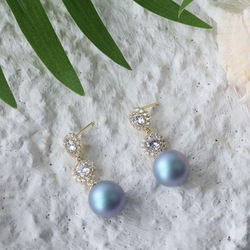 Taşlı İncili Sallantılı Küpe