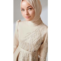 Lady dress premium vanilya 40 beden