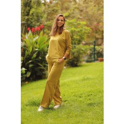 Olive, yaka detaylı eşofman takım 