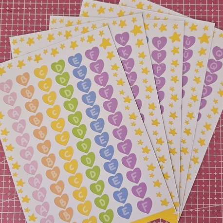 Kalpli harf sticker set