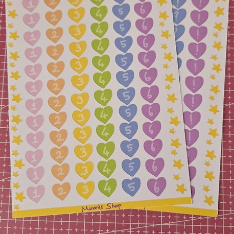 Kalpli sayılar sticker sayfası