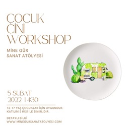 Çocuk Çini Suluboya 5 Şubat Cumartesi /14:30