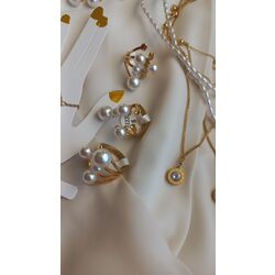 İNCİLİ ÇELİK YÜZÜK MODELİ 