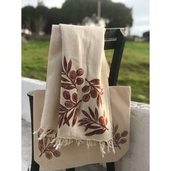 Zeytin Dalları Şal/Peştemal ve Kanvas Çanta Takım