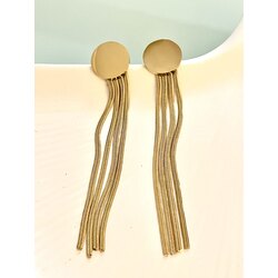 Gold daire sallantılı küpe