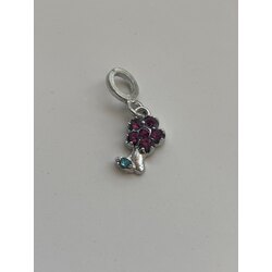Taşlı çiçek charm