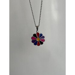 Renkli çiçek kolye (65cm)