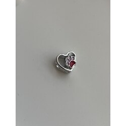 Kalp renkli pati charm