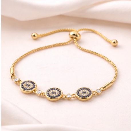 Blue Eye Charm Gold Bileklik VIP
