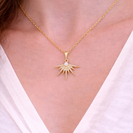 Sunburst Shine Gold Kolye