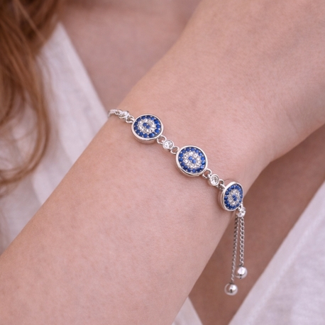 Blue Eye Charm Silver Bileklik VIP