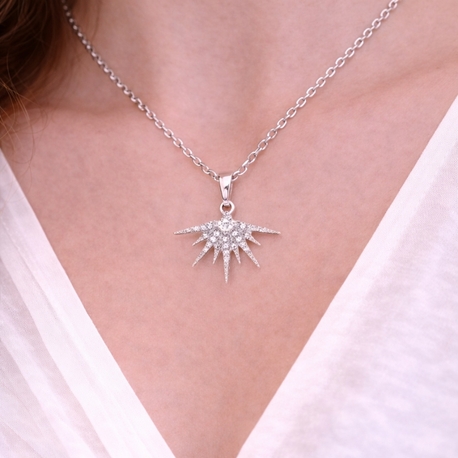 Sunburst Shine Silver Kolye