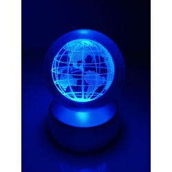 3 Boyutlu Işıklı Cam Küre / Renk Değiştiren LED Işıklı 3D Cam Küre