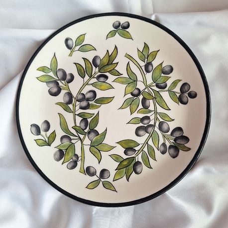 Modern Zeytin Desenli Çini Tabak

