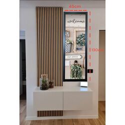 Siyah Ahşap Çerçeve Boy Ayna Hol Antre Room 130x45
