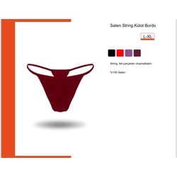 Bordo Saten String
