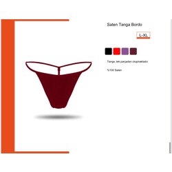 Bordo Saten Tanga