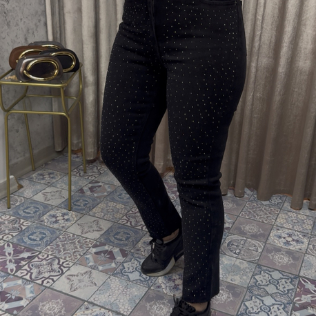 Taşlı Boyfit Kot Pantolon
