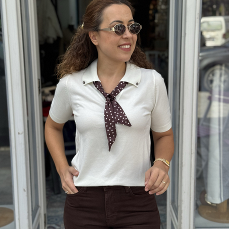 Merserize fularlı triko