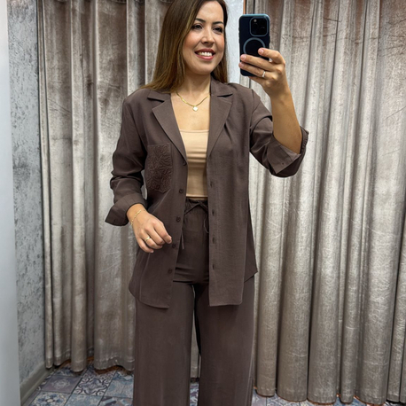 Cebi nakışlı ceket pantolon takım