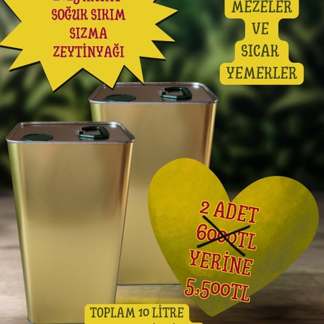 2 adet 2025 hasat soğuk sıkım sızma zeytinyağı 