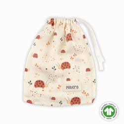 Organik Müslin Kese -  CUTIE LADYBUG