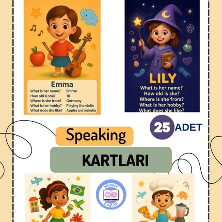 İngilizce Konuşma Kartları - İpuçlarıyla - 25 adet PDF miyaovenglish